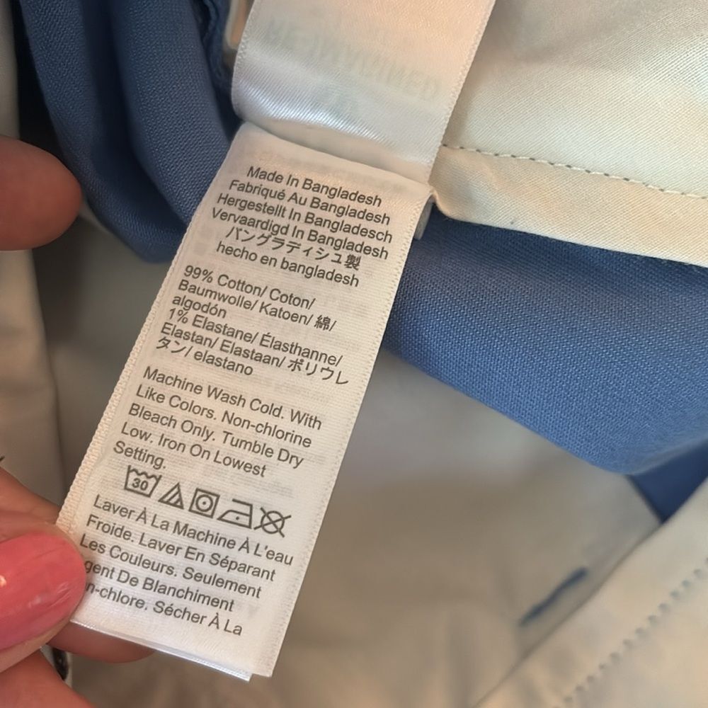J. Crew 9" Stretch Chino Short  Baby Blue Sz 35 - Picture 6 of 6